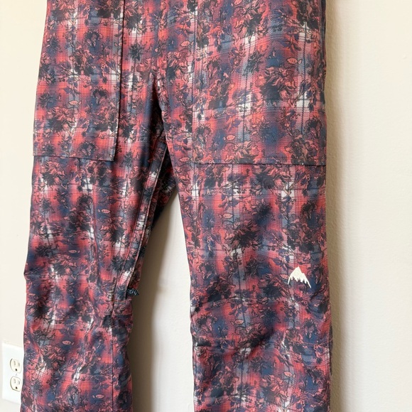 Burton Red and Black Plaid Snow Bib Overalls - Picture 3 of 7